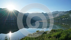 Lake Reflecion in Summer Morning